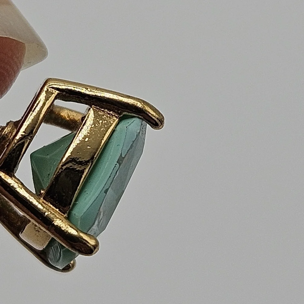 kate spade gumdrop square stud earrings light blue and gold tone